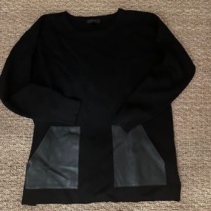 JCrew Merino Wool Sweater with Leather Pockets